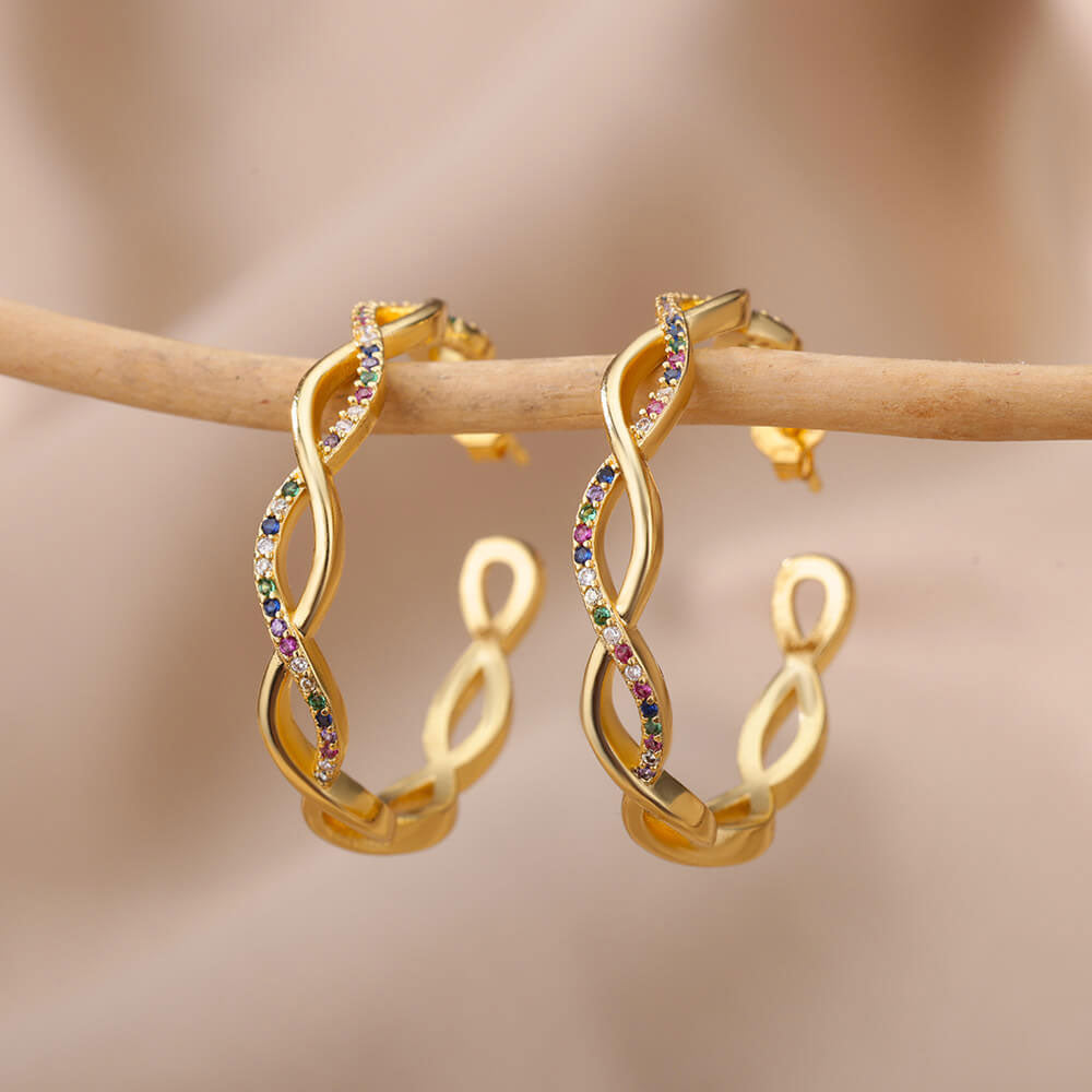 Julenyssa | Aalto Kolczyki 18K Złoto