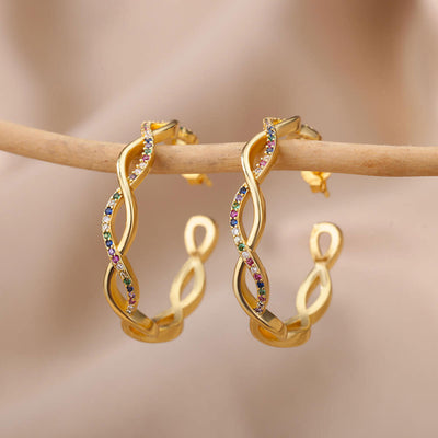 Julenyssa | Aalto Kolczyki 18K Złoto