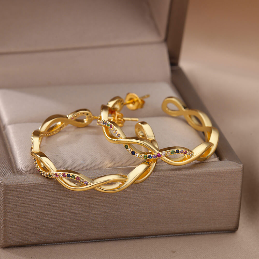 Julenyssa | Aalto Kolczyki 18K Złoto