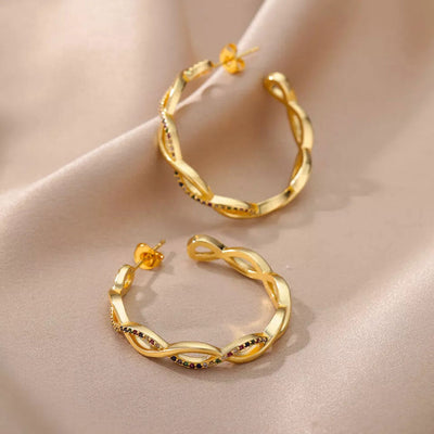 Julenyssa | Aalto Kolczyki 18K Złoto