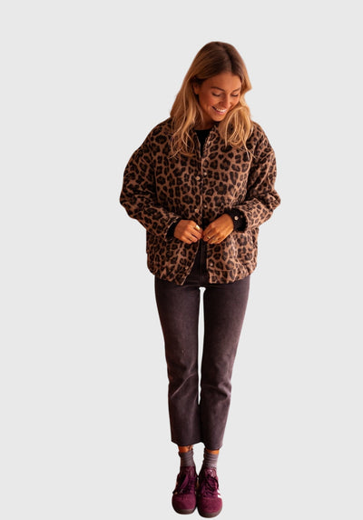 Elodie | Stylowa Kurtka w Print Lwa