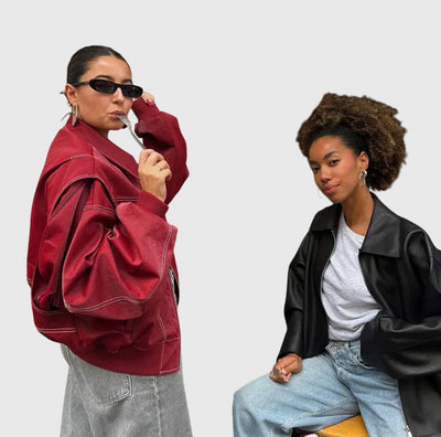 Faye™ - Oversize Skórzana Kurtka