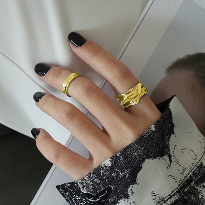 Jaylinette | Duży Pierścionek 18K Złota