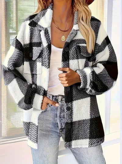 Martin | Stylowa Fleece'owa Kurtka w Kratę