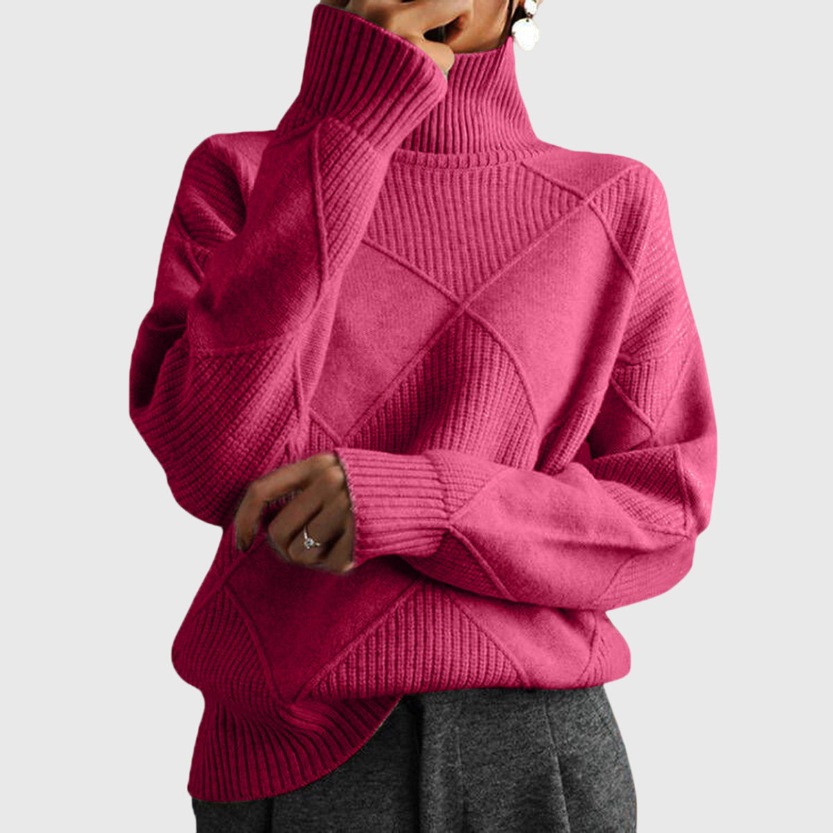 Angela™ - Sweter z wysokim kołnierzem