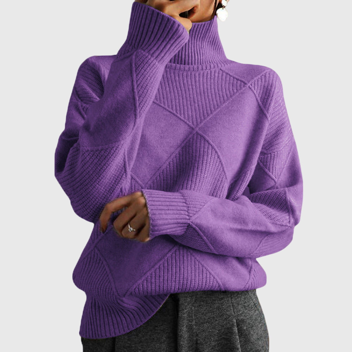Angela™ - Sweter z wysokim kołnierzem