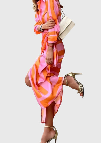 Everly™ | Stylowa Sukienka Kopertowa z Wzorem